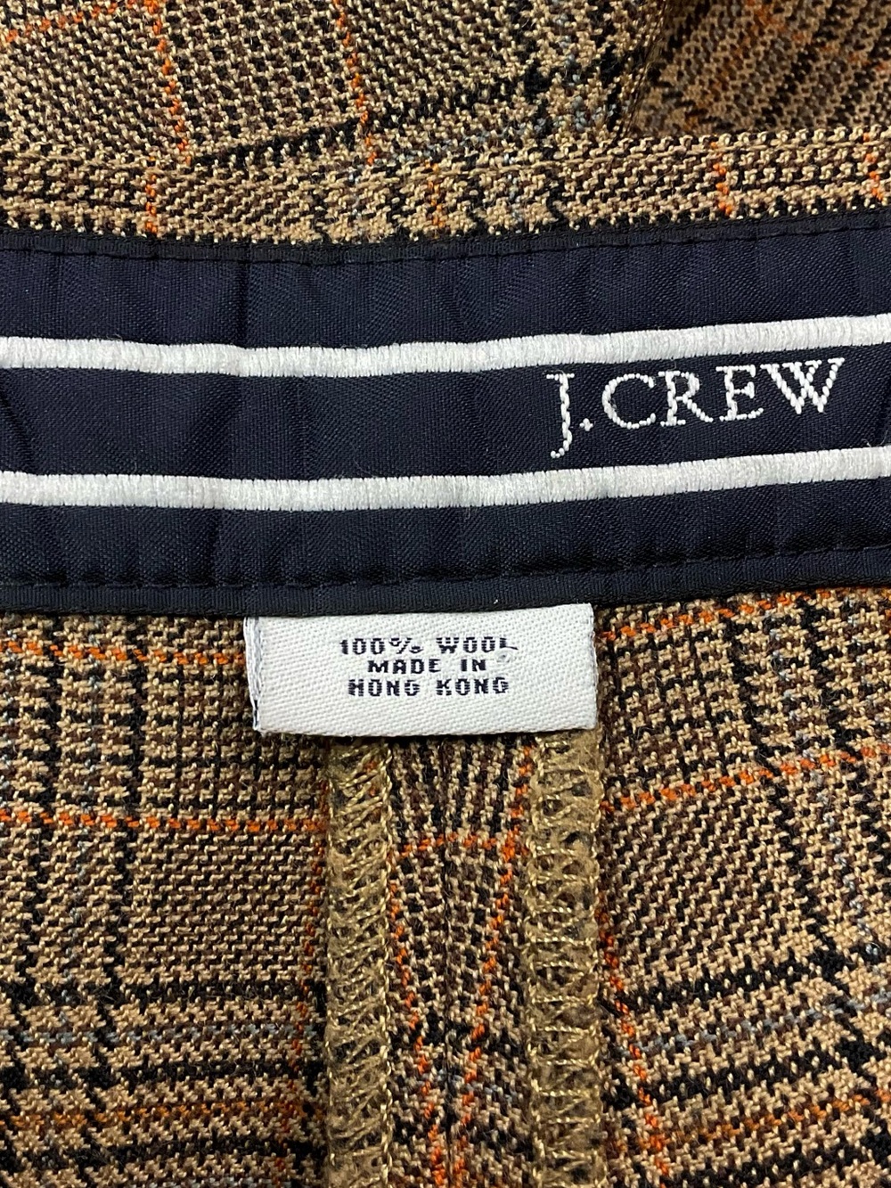 Vtg J. Crew Men’s 34 Brown Glen Plaid Wool Trouser Pants - Picture 7 of 7
